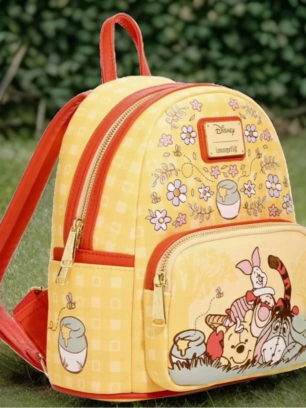 NEW Loungefly Disney Winnie the Pooh Floral Gingham Backpack Roo Tigger Eeyore